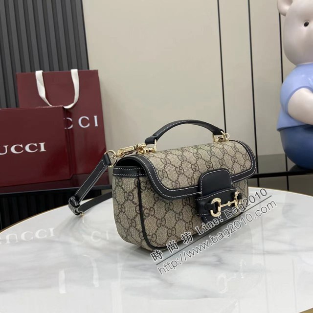 Gucci專櫃古馳最新款Horsebit 1955系列小號手提單肩斜挎女包 jh2761型號：815206